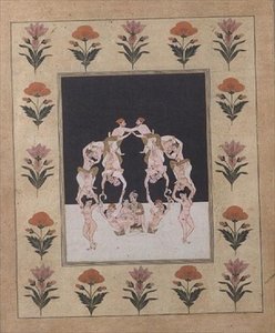 Ein Liebespaar auf einer Schaukel aus anderen verschlungenen Liebenden, ca. 1830