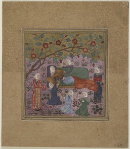 Eine liegende Frau, umgeben von Dienerinnen von Indian School