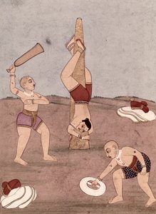 Akrobaten führen körperliche Kunststücke vor von Indian School