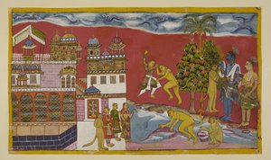 Zurück außerhalb des Palastes von Kiskindha von Indian School