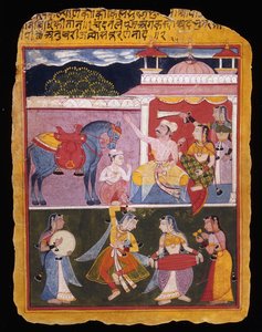 Eine Illustration zu Rasikapriya von Keshav Das, frühes 17. Jahrhundert