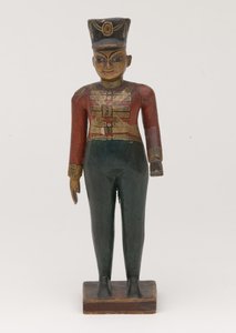 Geschnitzte Holzfigur eines britischen Offiziers des 3. Madras