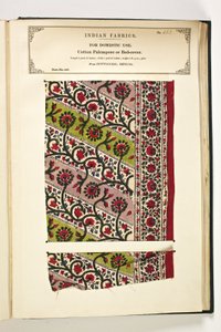Baumwoll-Palempore oder Bettdecke, Fatehgarh, Uttar Pradesh, Indien, für den häuslichen Gebrauch, Nr. 152 aus "The Collection of the Textile Manufacturers of India", von John Forbes Watson, veröffentlicht 1866 von Indian School