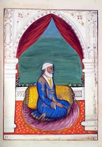Dewan Ajodia Pershad, aus Das Königreich Punjab, seine Herrscher und Häuptlinge, Band II, ein Band mit 30 Aquarellstudien eines unbekannten indischen Künstlers, ca. 1840 von Indian School