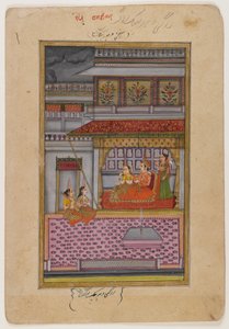 Dipaka Raga, Seite aus einer verstreuten Ragamala Serie, ca. 1800 von Indian School