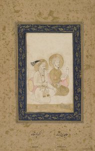Humayun und Akbar, abgelöstes Albumblatt, ca. 1900 von Indian School