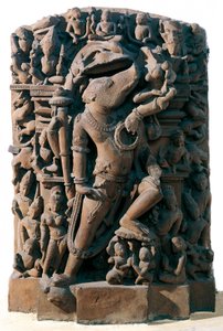 Indische Kunst: die hinduistische Gottheit Vishnu in Form eines Ebers. Aus Khajuraho, Indien. Chandela-Periode von Indian School