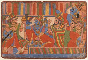 Krishna berät die Pandava-Führer von Indian School