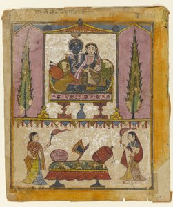 Lakshmi Naryana, Frontispiz aus dem Tula Ram Bhagavata Purana von Indian School