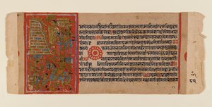 Blatt aus einem verstreuten Jain-Manuskript der Kalakacharya-katha, ca. 1450-1475 von Indian School