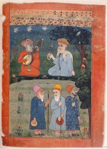 Baba Nanak, Mardana und Fakire, Illustration aus der 