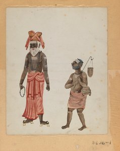 Eine von neun Bildern, die Inder in verschiedenen Berufen zeigen von Indian School