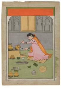 Radha in der Küche, ca. 1810 von Indian School