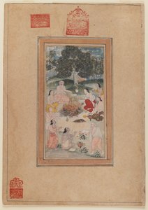 Sadhus versammeln sich um ein Feuer, ca. 1600 von Indian School