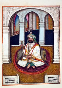 Sirdar Lehna Singh, aus Das Königreich Punjab, seine Herrscher und Häuptlinge, Band I, ein Band mit 27 Aquarellstudien eines unbekannten indischen Künstlers, ca. 1840 von Indian School