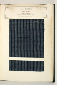 Gestreiftes Gingham, Palamcottah, Madras, Stückwaren, aus der Sammlung der Textilhersteller Indiens, von John Forbes Watson, veröffentlicht 1866