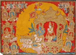 Die Schlacht von Kurukshetra, aus Mysore, Indien, 1800-25 von Indian School