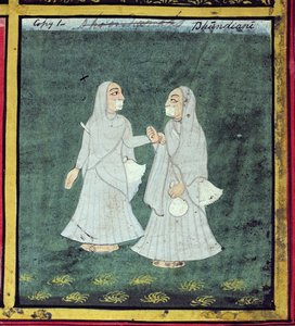 Zwei Dhondiya-Frauen, religiöse Bettler, Udaipur (Detail)