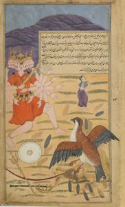 Bd.1 Bl.132 Der Geier Jatayus hört Sitas Bitte und kämpft gegen Ravana von Indian School