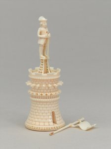 Weißer Turm, Schachfigur, Indien, ca. 1820 von Indian School