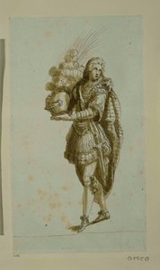 Page mit einem Helm von Inigo Jones