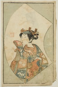 Der Schauspieler Arashi Hinaji, aus "Ein Bilderbuch der Bühnenfächer (Ehon butai ogi)" von Ippitsusai Bunchō