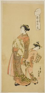 Die Kurtisane Somenosuke aus dem Matsubaya-Haus, aus der Serie "Fuji-bumi (Gefaltete Liebesbriefe)" von Ippitsusai Bunchō