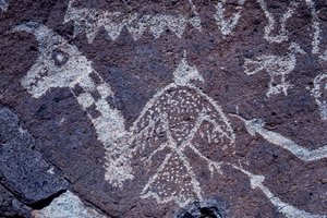Anasazi Petroglyph (Felskunst) Schnitzereien in New Mexico von Ira Block