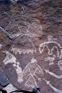 Anasazi-Felskunstgravuren in New Mexico von Ira Block