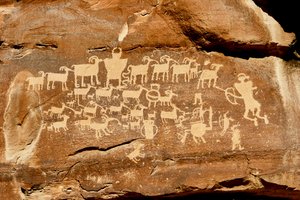 Im Cottonwood Canyon bei Nine Mile Canyon das Great Hunt Panel von Ira Block