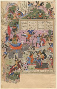 Die Schlacht von Iskandar mit den Zanj aus einem Manuskript des Khamsa von Nizami, 1540-1545 von Iranian Master