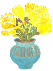 Helle gelbe Blumenvase