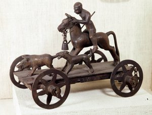 Eisenzeit: Miniaturbronze Merida-Wagen von Iron Age