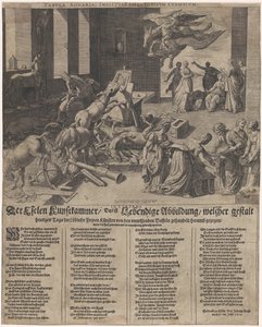 Esel zerstören ein Kunstzimmer von Isaac Duchemin