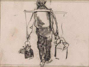 Mann mit Joch, von hinten gesehen von Isaac Israels