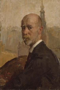 Selbstporträt mit Muntturm von Isaac Israels
