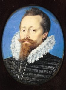 Ein Gentleman, vielleicht Edward Cecil, Viscount Wimbledon von Isaac Oliver