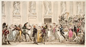 Der Ball der Zyprianer in den Argyle Rooms, aus The English Spy, veröffentlicht 1824 von Isaac Robert Cruikshank