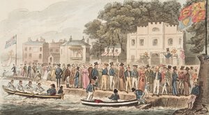 Die Promenade in Cowes, aus The English Spy von Isaac Robert Cruikshank