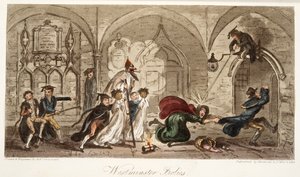 Westminster-Späße, aus The English Spy, veröffentlicht 1824 von Isaac Robert Cruikshank