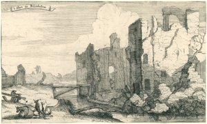 Das Schloss in Breukelen, zerstört von den Franzosen 1672 von Isaac Sorious