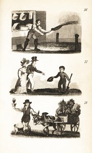 Straßenbewässerung, kleiner Junge an der Kreuzung und der Blumenmann von Isaac Taylor