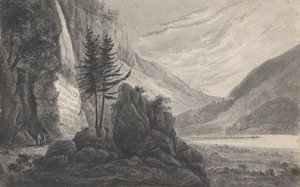 Gebirgslandschaft mit Inschrift an Salomon Gessner (Schweiz)