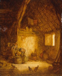 Bauern in einer Scheune von Isaack Jansz van (attr. to) Ostade