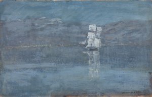 Landschaft mit einem Segelboot