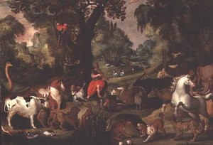 Orpheus bezaubert die Tiere von Isaak van Oosten