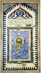 Karte von Mekka - Keramik, Istanbul Museum für Islamische Kunst