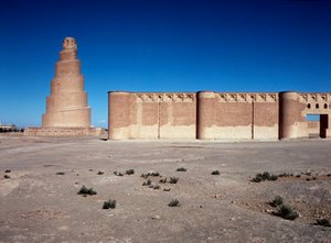 Ansicht der Großen Moschee und ihres Minaretts, des Malwiya-Turms, 847-852