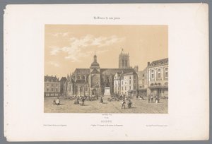 Ansicht der Kirche Saint-Jacques und der Statue von Duquesne in Dieppe von Isodore Laurent Deroy