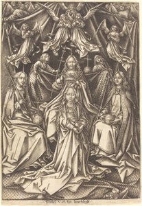 Die Krönung der Jungfrau, ca. 1490-1500 von Israhel van Meckenem